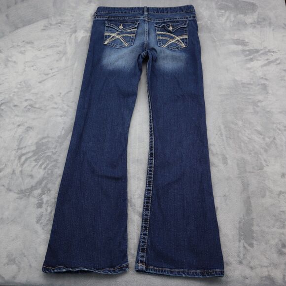 Rue21 Pants Womens 10 Blue Denim Flat Front Mid Rise Boot Pockets Jeans - Picture 9 of 16